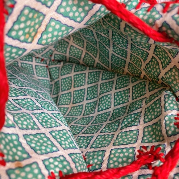 Vintage Handmade Portuguese Folk Art Four Dancers Embroidery Cloth Bag Purse - Picture 8 of 12